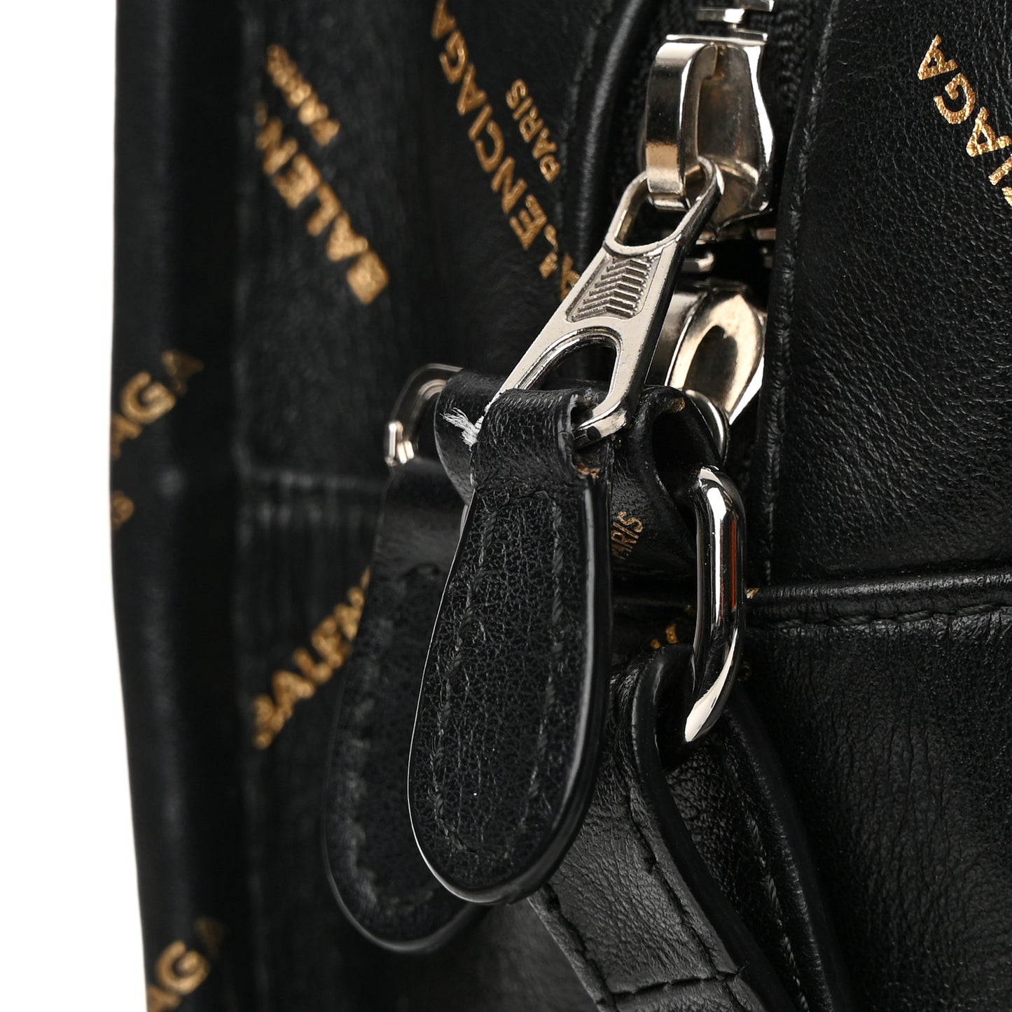 Calfskin Allover Logo XS Bazar Shopper Tote Black Gold