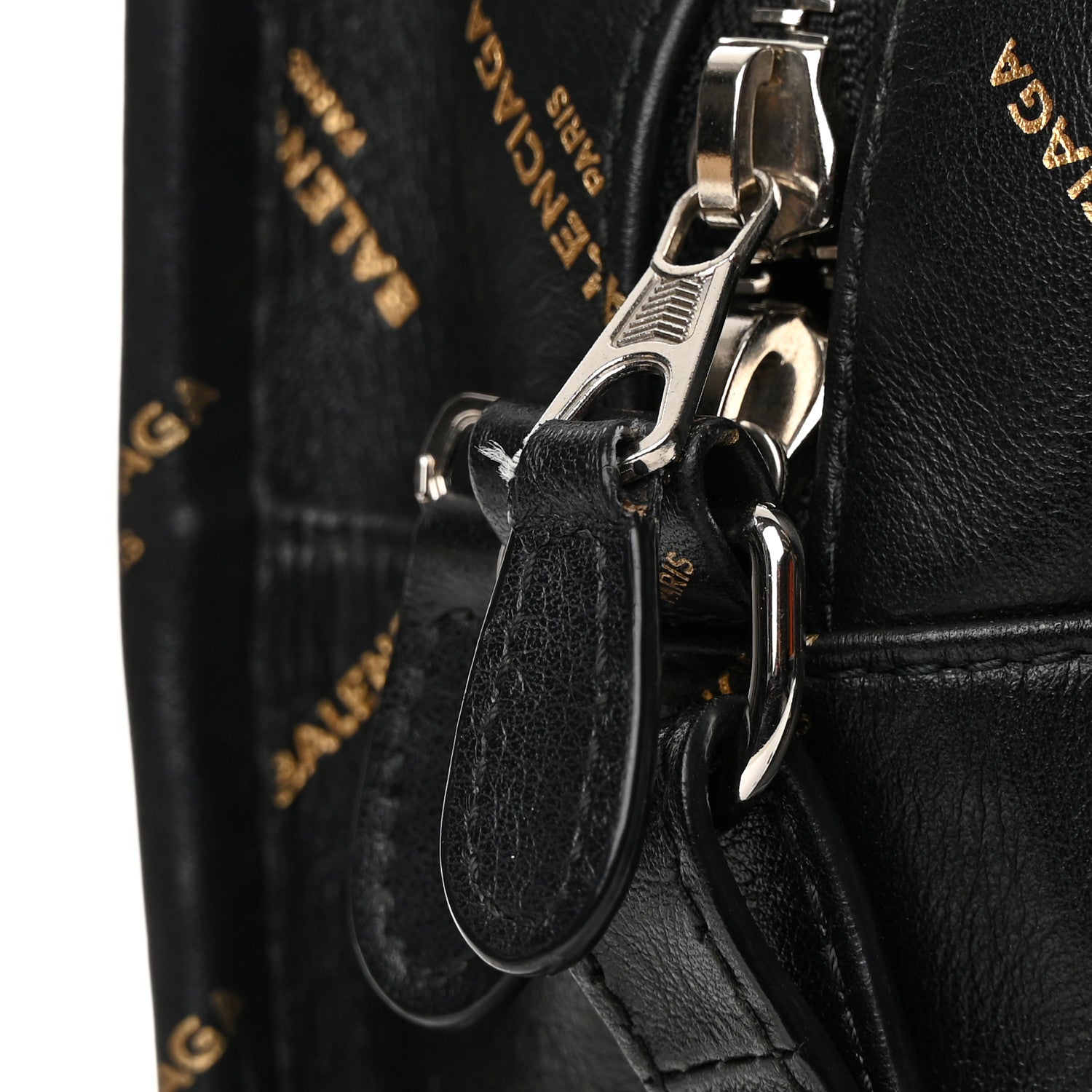 Balenciaga Calfskin Allover Logo XS Bazar Shopper Tote Black Gold 11 of 13