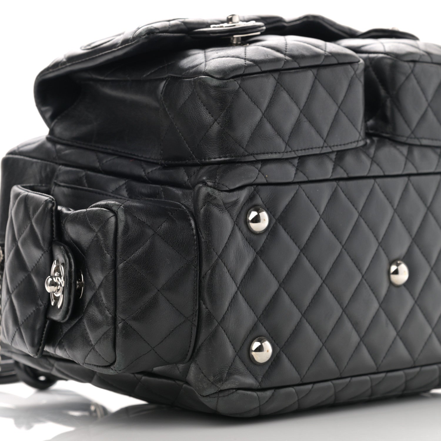 Chanel Calfskin Quilted Large Cambon Multipocket Reporter Black 9 of 17