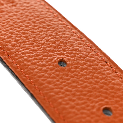 Hermes 135 Togo 32mm H Belt 80 32 Black Orange 6 of 6