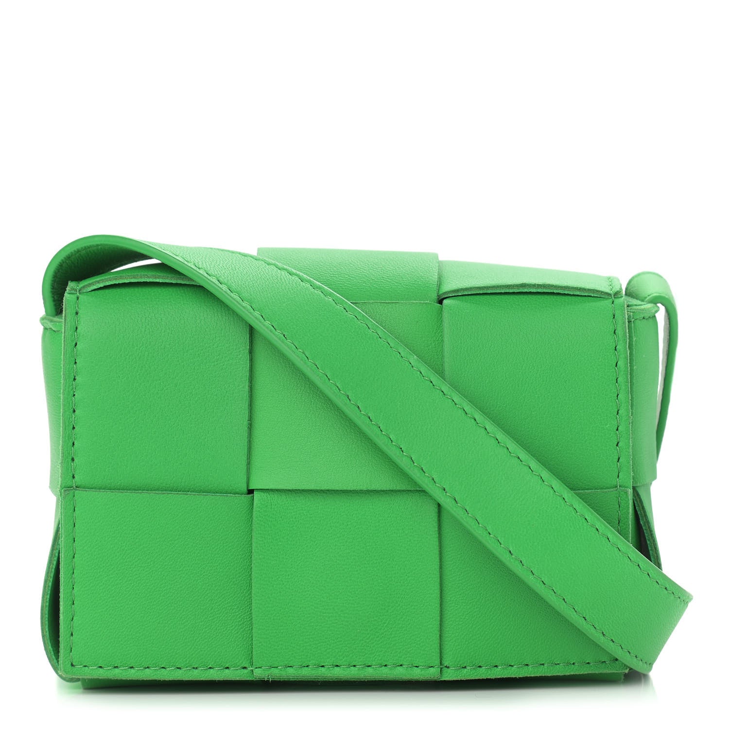 Bottega Veneta Lambskin Maxi Intrecciato Extra Mini Cassette Crossbody Bag Parakeet 1 of 9