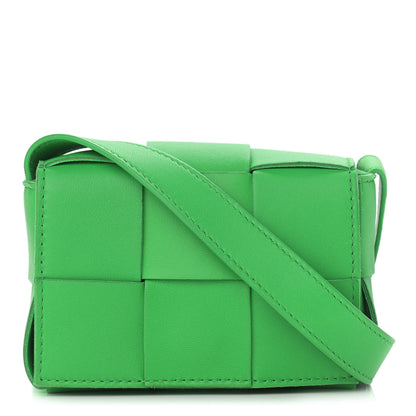 Bottega Veneta Lambskin Maxi Intrecciato Extra Mini Cassette Crossbody Bag Parakeet 1 of 9