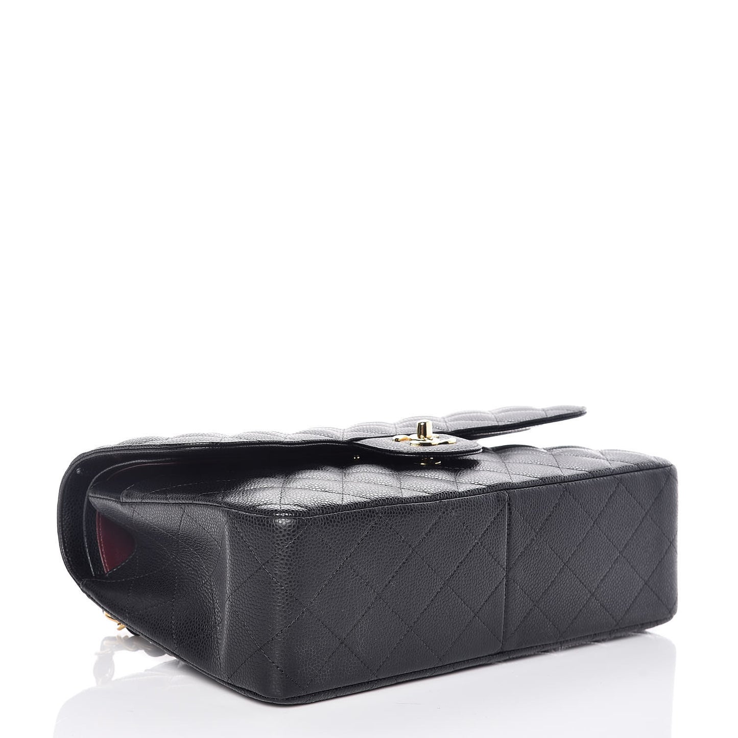 Caviar Quilted Jumbo Double Flap Black