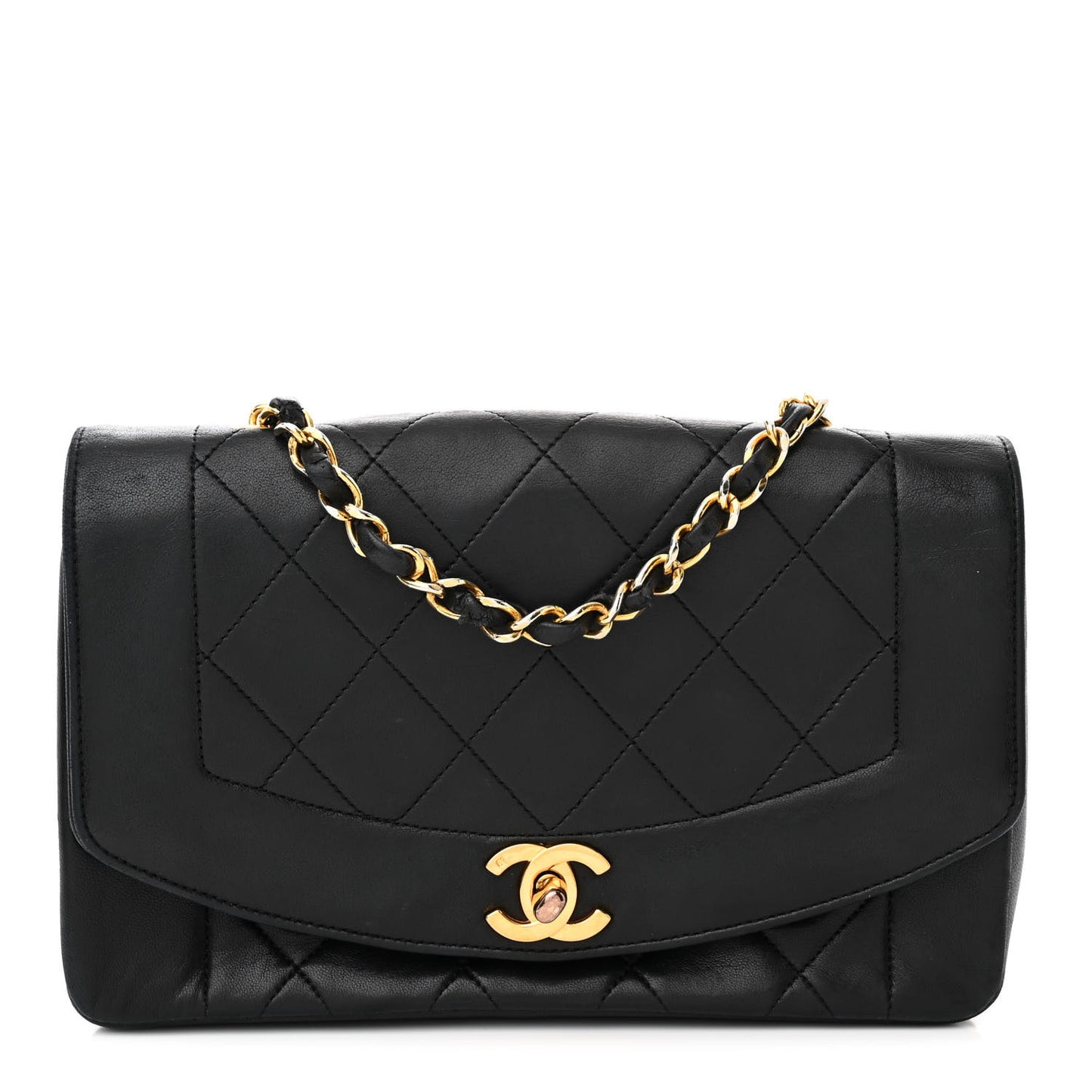 Lambskin Quilted Small Single Flap Black