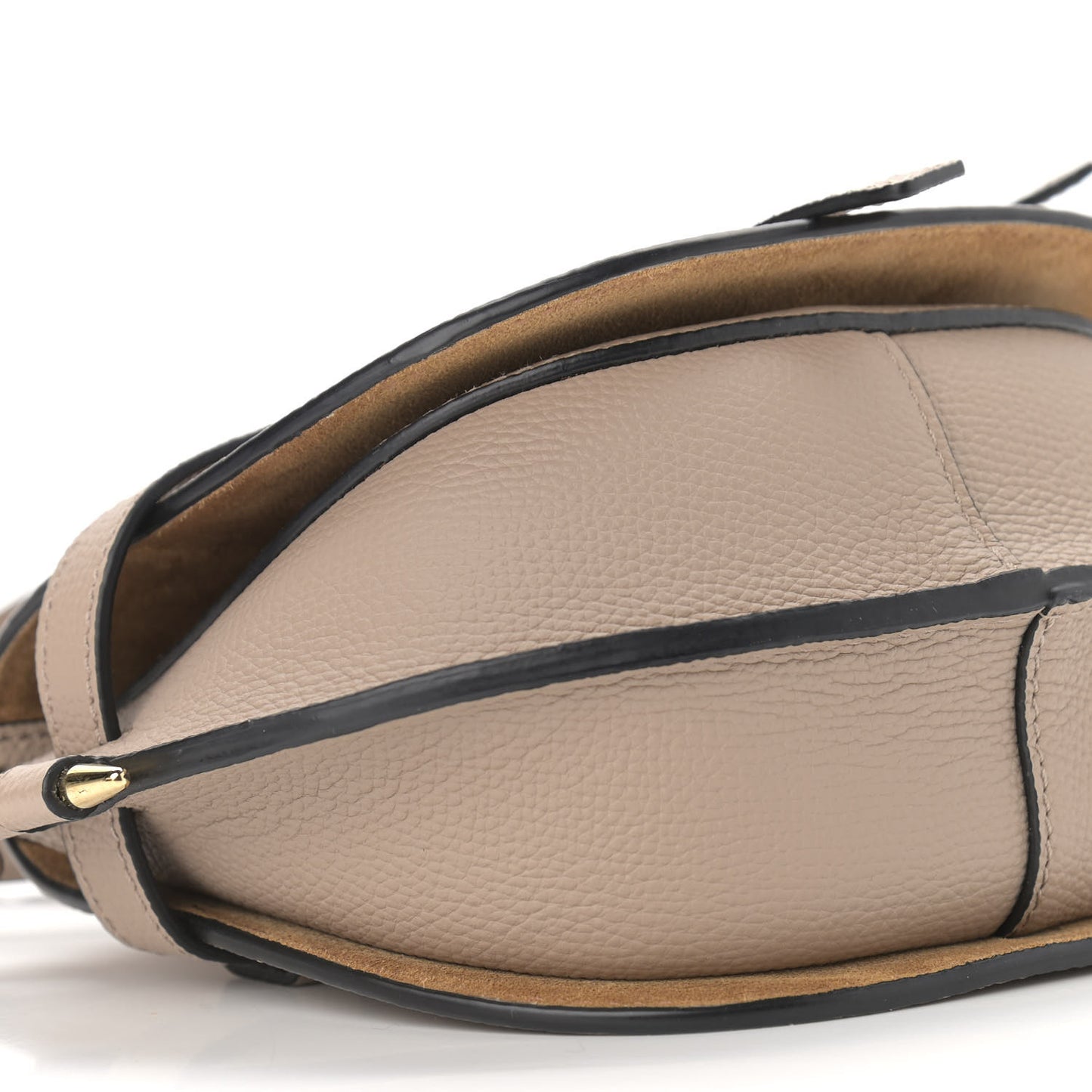 Pebble Grain Calfskin Mini Gate Dual Bag Light Oat