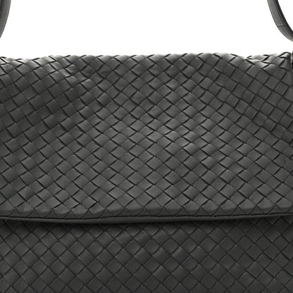Bottega Veneta Nappa Intrecciato Flap Shoulder Bag Ebano 7 of 9