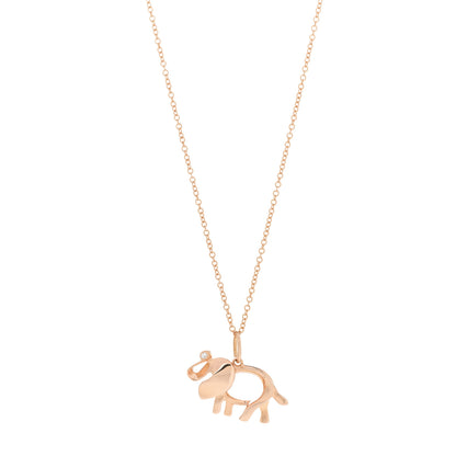Tiffany 18K Rose Gold Diamond Save The Wild Elephant Pendant Necklace 1 of 6