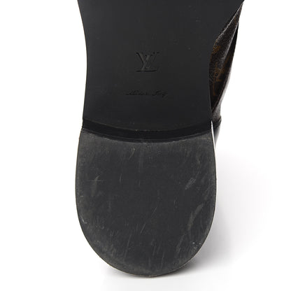 Louis Vuitton Calfskin Monogram Wonderland Flat Ranger Boots 41 Black 7 of 10