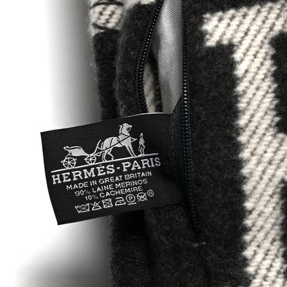 Hermes Wool Cashmere Avalon Pillow PM Ecru Gris Fonce 3 of 3