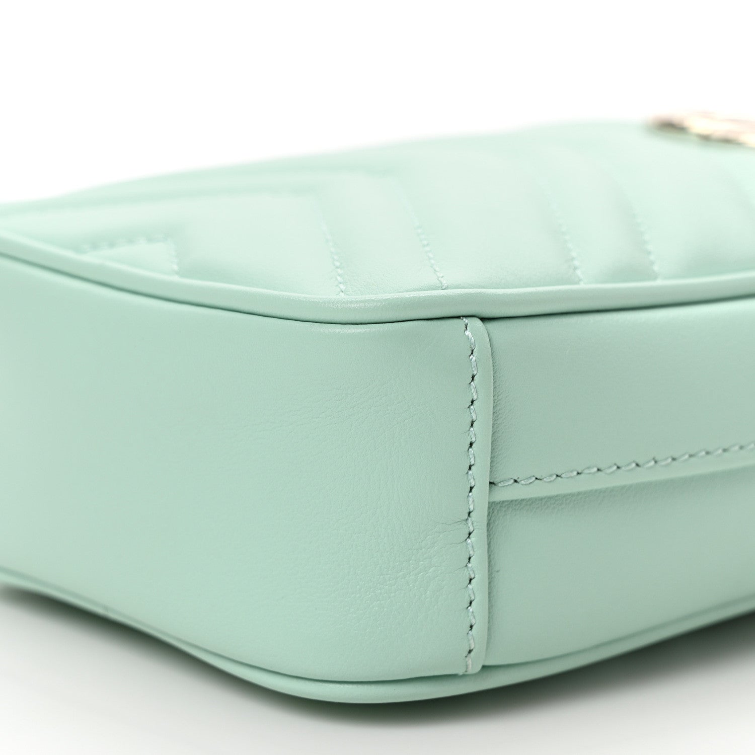 Gucci Calfskin Matelasse Mini GG Marmont Crossbody Bag Water Green 8 of 8