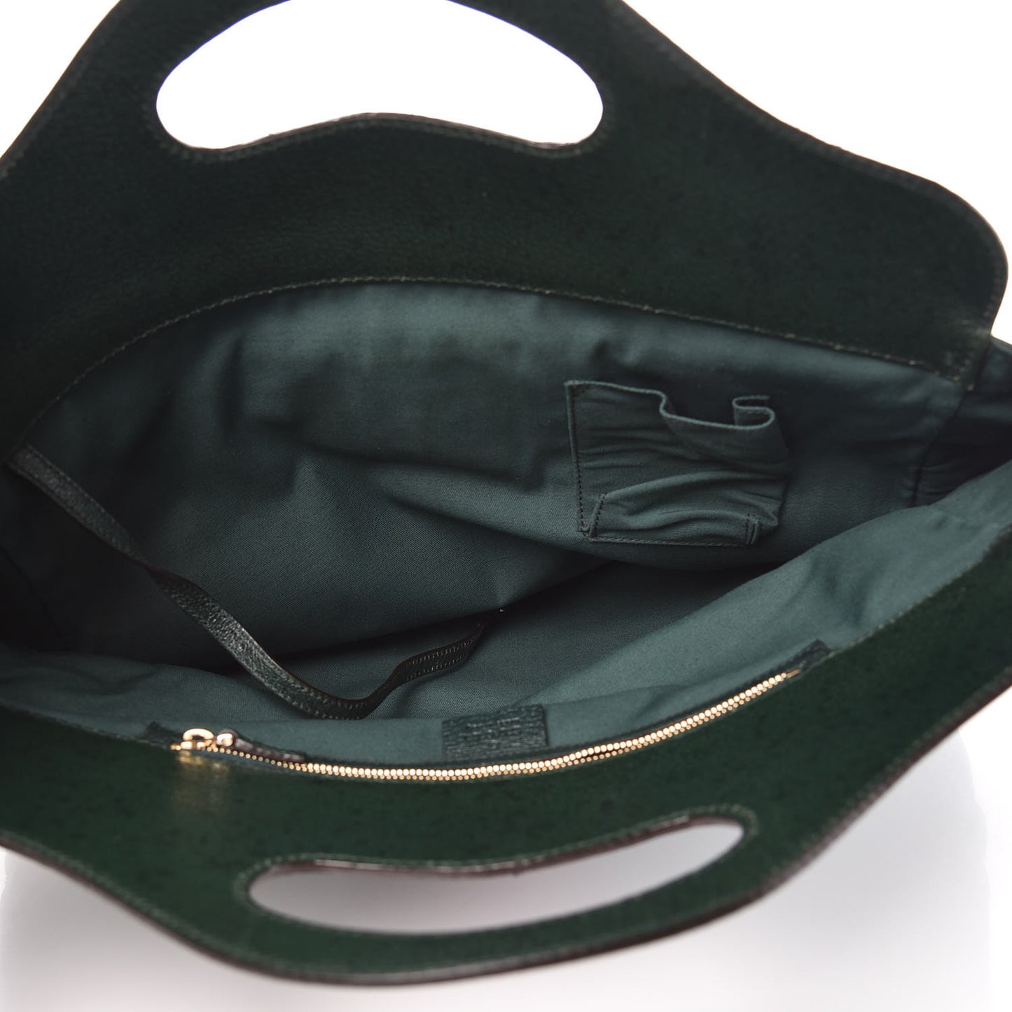 Velvet Horsebit Embossed Large Punch Top Handle Tote Green