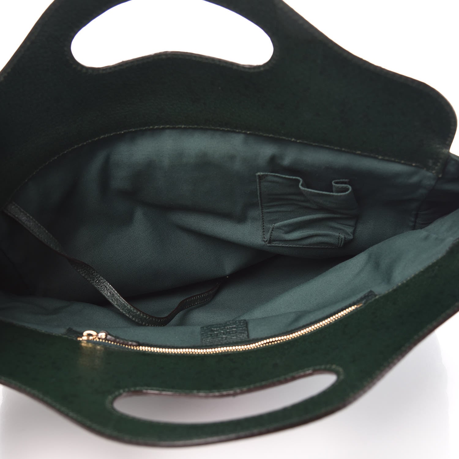 Gucci Velvet Horsebit Embossed Large Punch Top Handle Tote Green 5 of 12