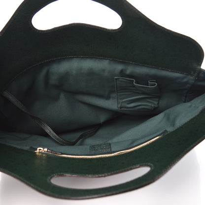 Gucci Velvet Horsebit Embossed Large Punch Top Handle Tote Green 5 of 12