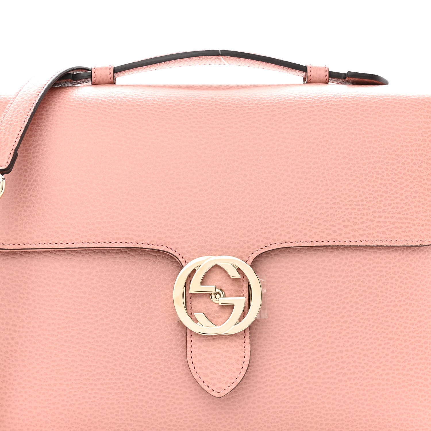 Gucci Dollar Calfskin Medium Interlocking G Top Handle Shoulder Bag Soft Pink 8 of 10