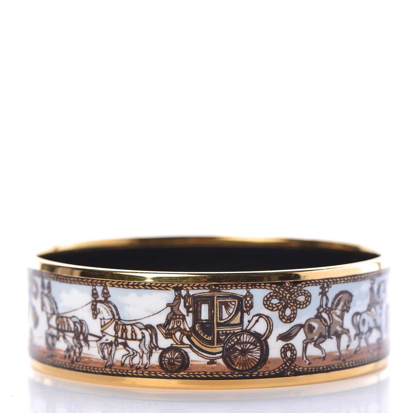 Enamel Printed Horse Carriage Wide Bracelet 65