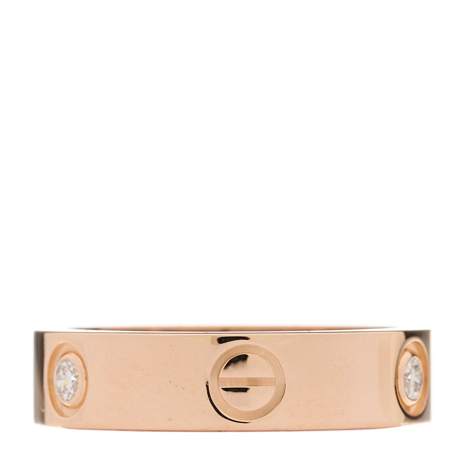 Cartier 18K Pink Gold 3 Diamond 5.5mm LOVE Ring 59 8.75 3 of 4