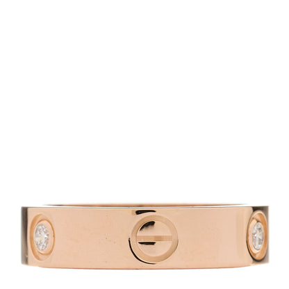 Cartier 18K Pink Gold 3 Diamond 5.5mm LOVE Ring 59 8.75 3 of 4