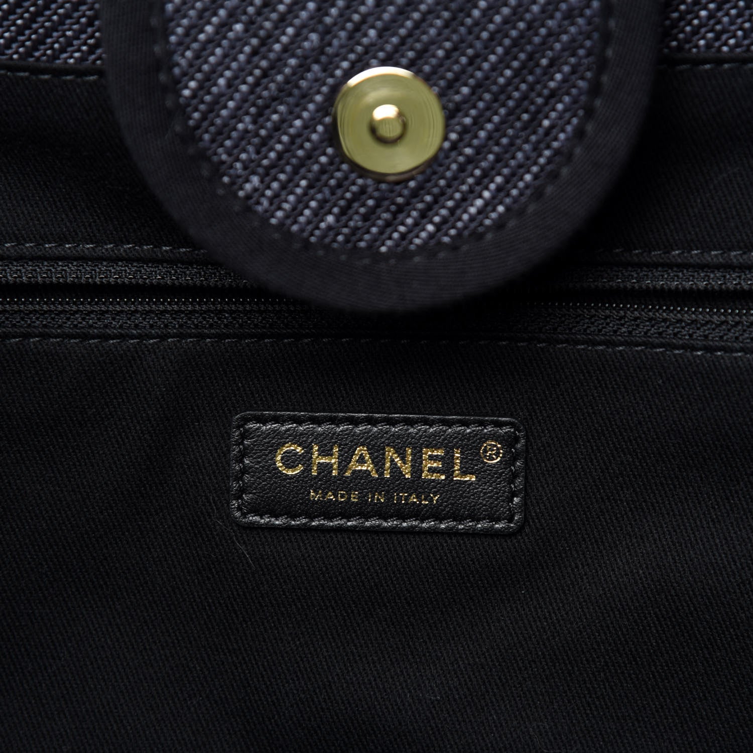 Chanel Mixed Fibers Calfskin Medium Deauville Tote Blue 9 of 11