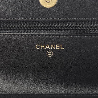 Chanel Caviar Quilted CC Filigree Wallet On Chain WOC Black 5 of 9
