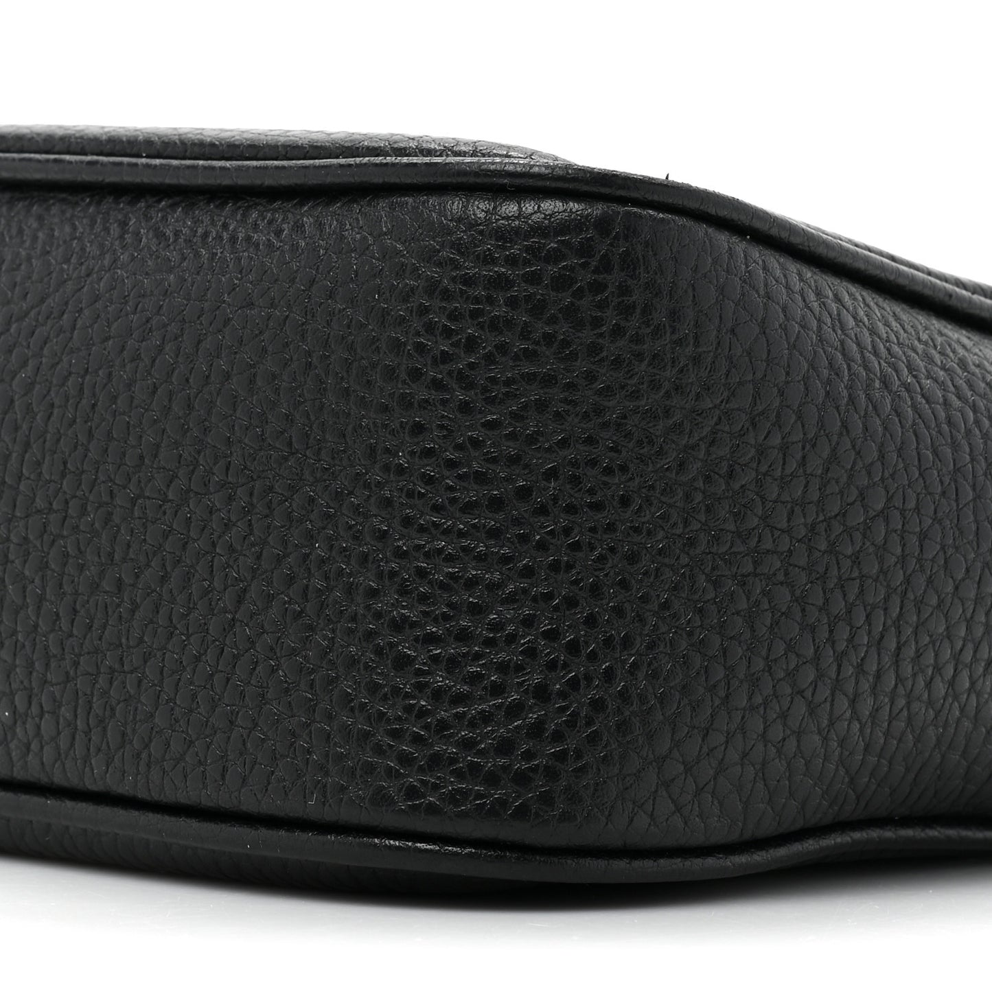 Pebbled Calfskin Small Soho Disco Bag Black