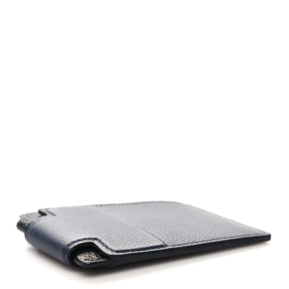 Hermes Allegretto Chevre Mysore H Sport 3CC Card Holder Case Bleu Nuit Black 4 of 7