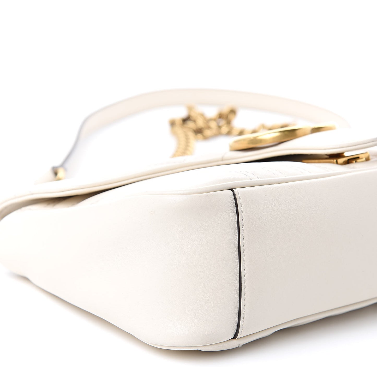 Calfskin Matelasse Small GG Marmont Shoulder Bag White
