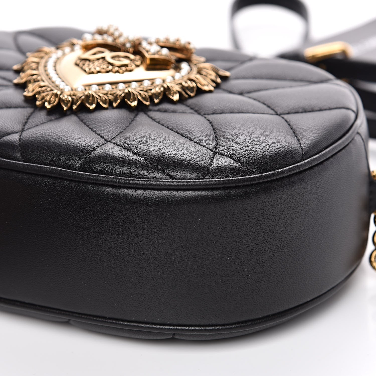 Dolce & Gabbana Smooth Calfskin Mini Devotion Camera Bag Black 9 of 10