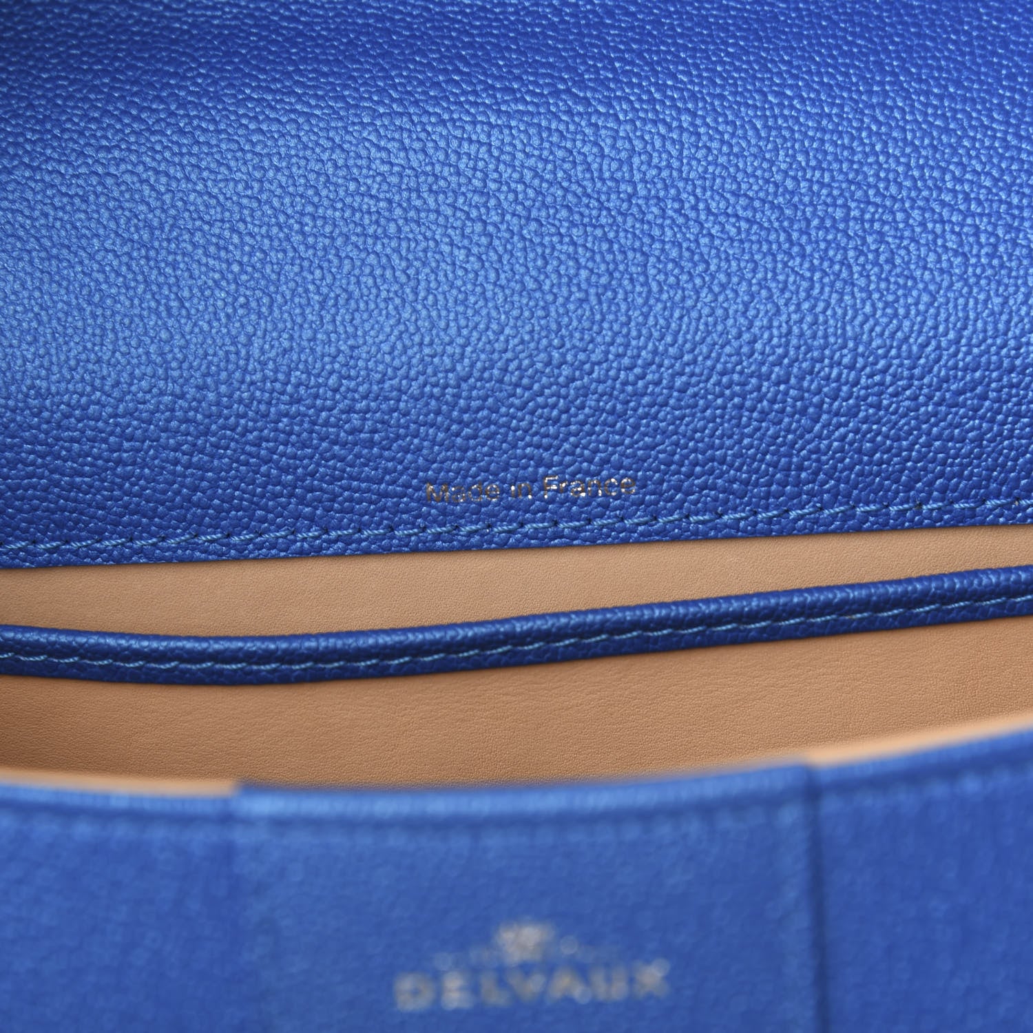 Delvaux Metallic Grained Calfskin Mini Brillant Satchel Satin Electric 6 of 10