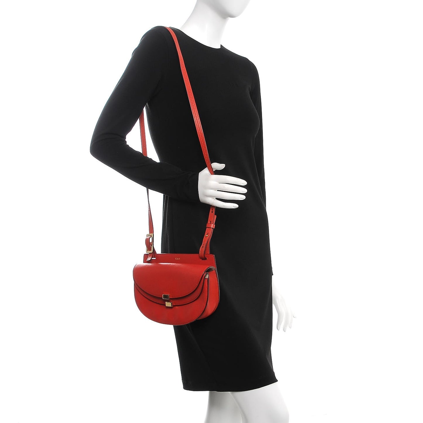 Calfskin Mini Georgia Crossbody Bag Paprika Red