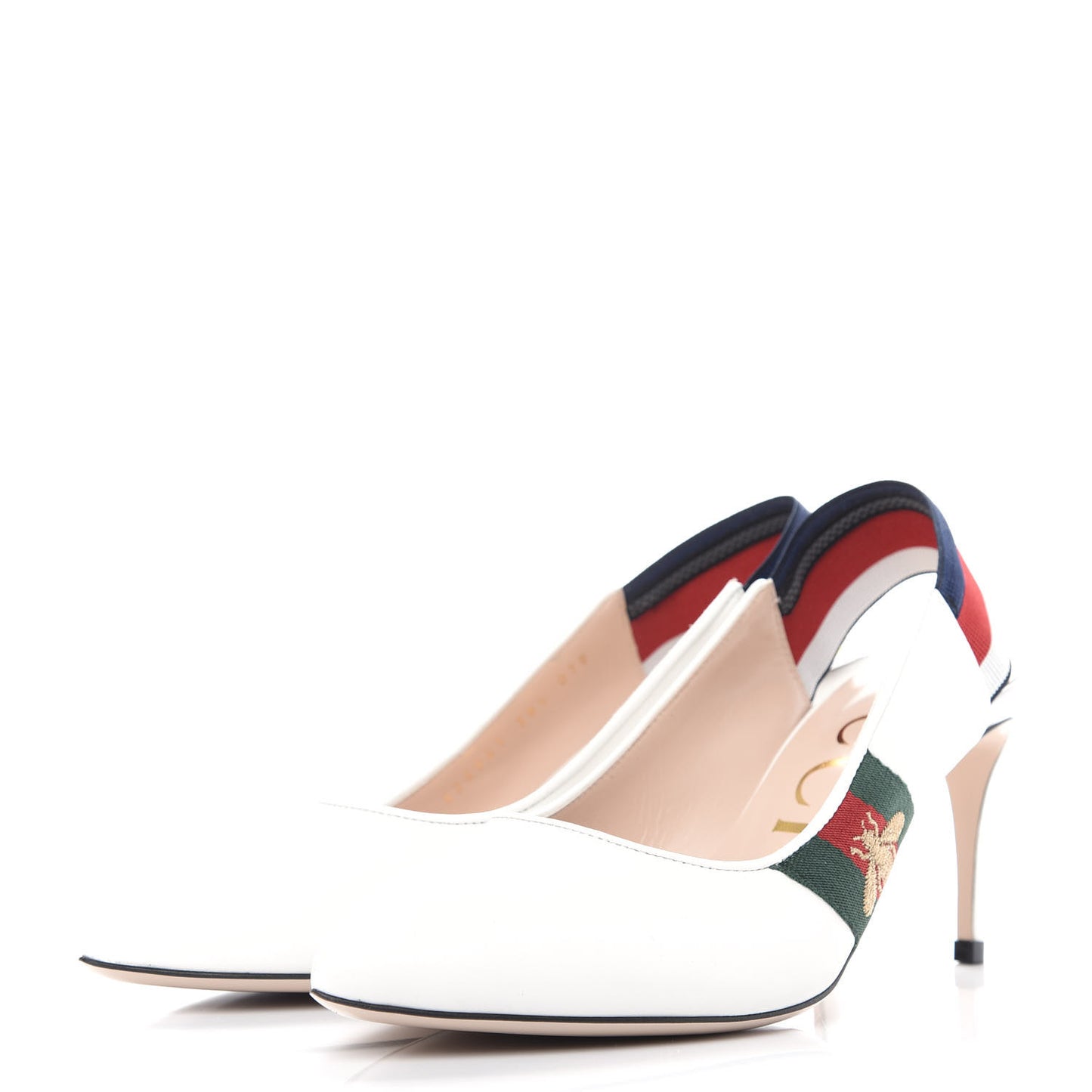 Malaga Kid Web Sylvie Mid Heel Slingback Pumps 38.5 White