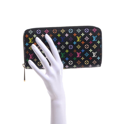 Louis Vuitton Monogram Multicolor Zippy Wallet Black Violet 2 of 8