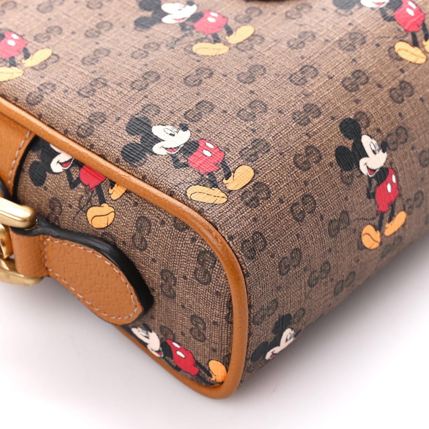 X DISNEY Mini Vintage GG Supreme Monogram Mickey Mouse Shoulder Bag Beige Vintage Sun Oil