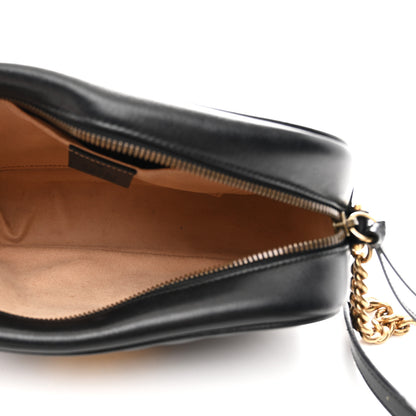 Gucci Calfskin Matelasse Small GG Marmont Chain Shoulder Bag Black 5 of 10
