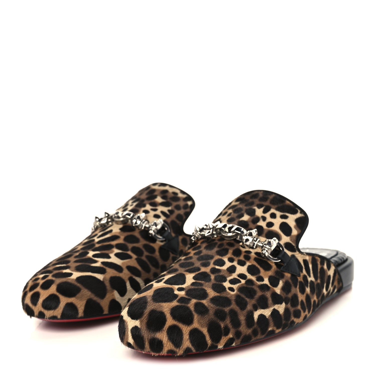 Christian Louboutin Pony Hair Coolito Swing Donna Flat 39.5 Brown Black 4 of 9