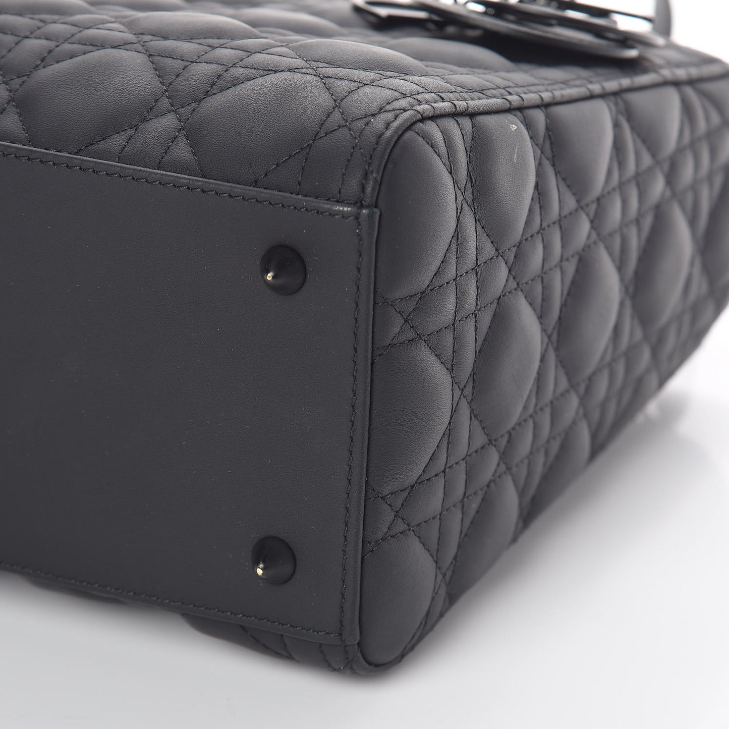 Ultra Matte Calfskin Cannage Medium Lady Dior Black