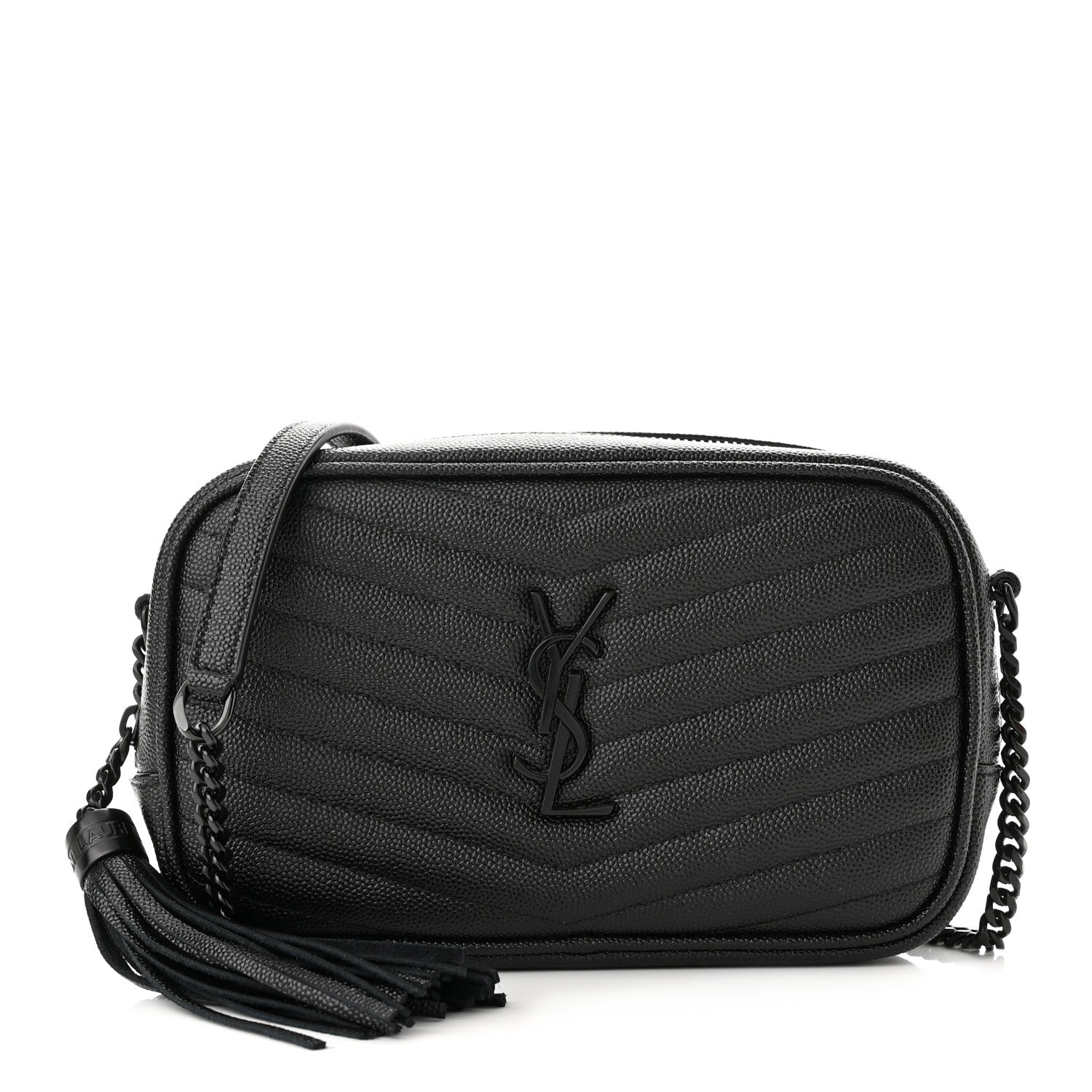 Saint Laurent Grain De Poudre Matelasse Monogram Mini Lou Camera Bag Black 1 of 11