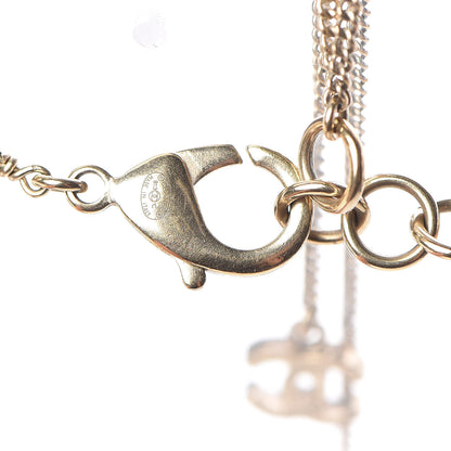 Chanel Pearl Beaded CC Necklace Gold Purple 4 of 4