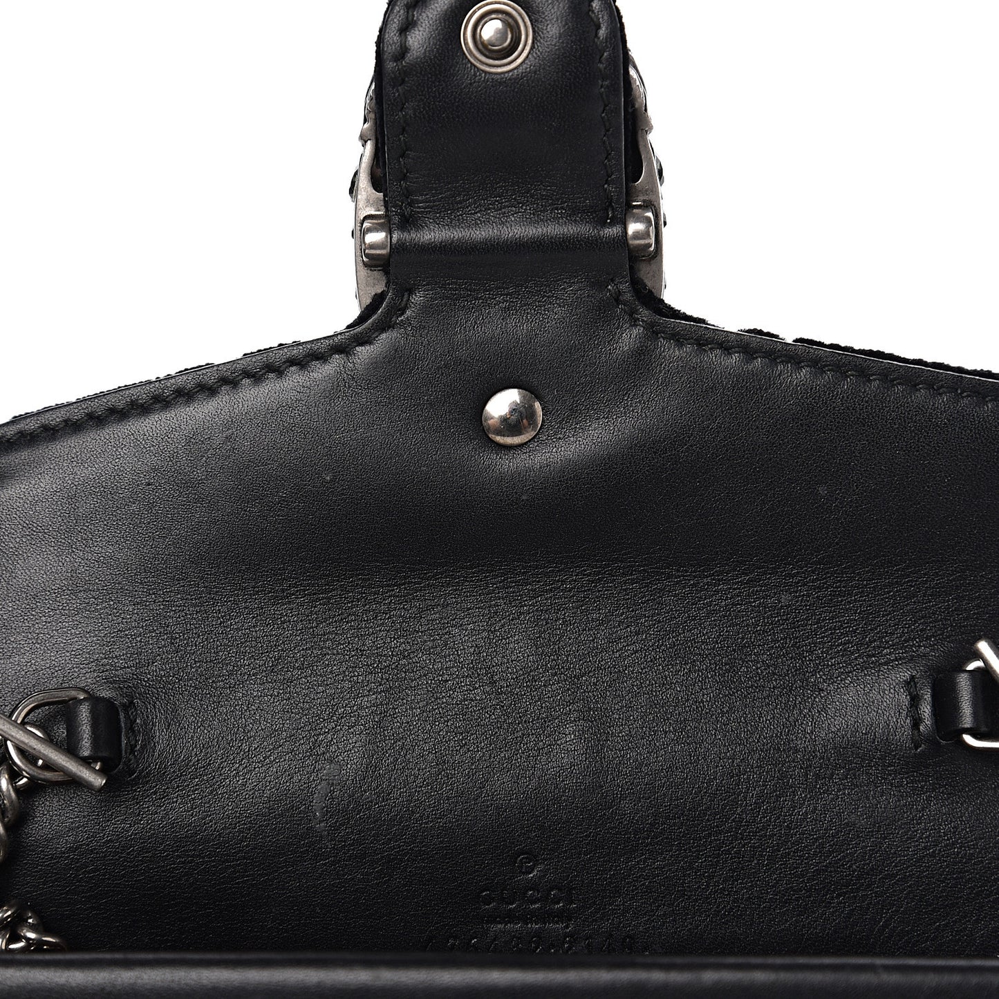 Velvet GG Monogram Super Mini Dionysus Shoulder Bag Black