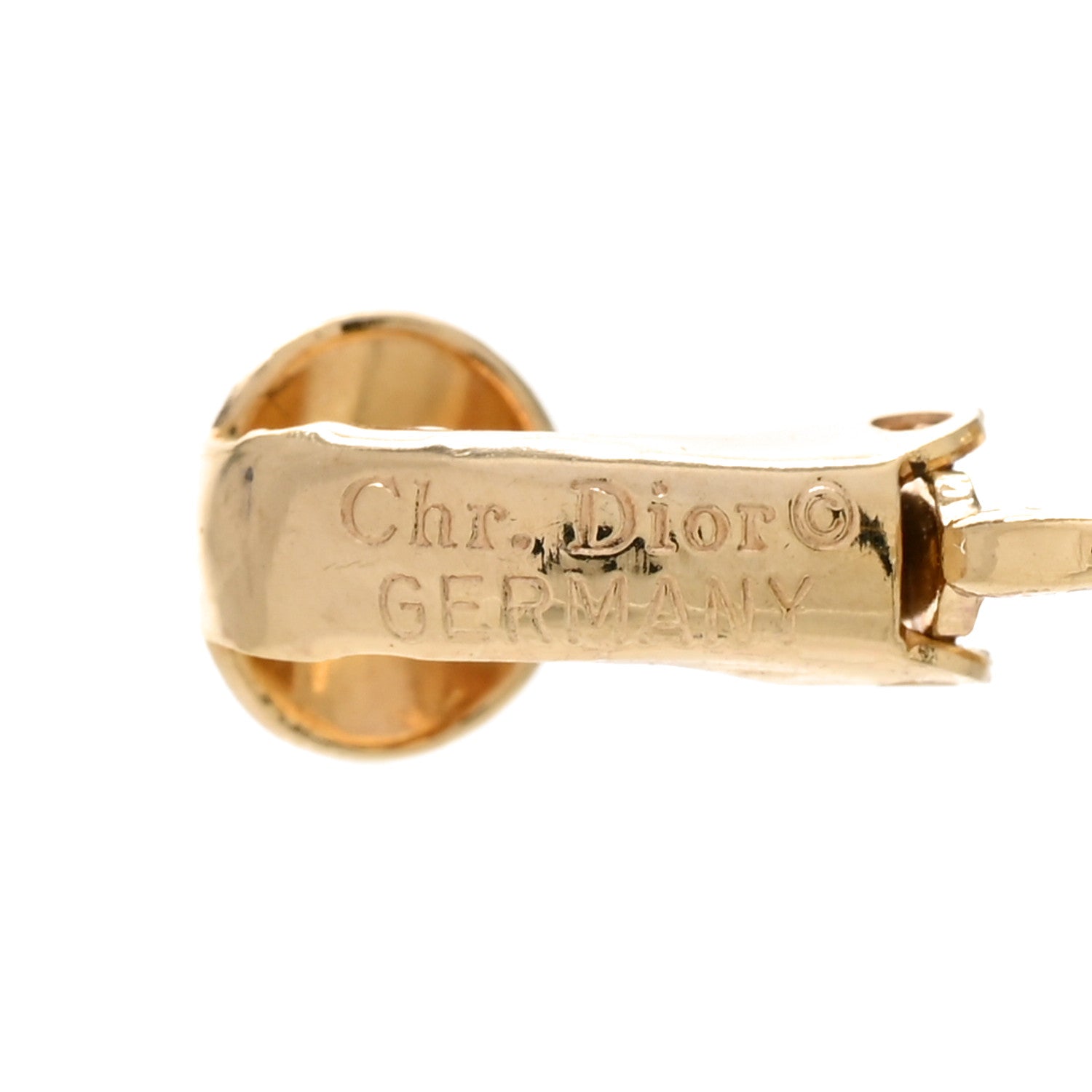 Christian Dior Pearl Crystal Clip On Earrings Cream 4 of 5