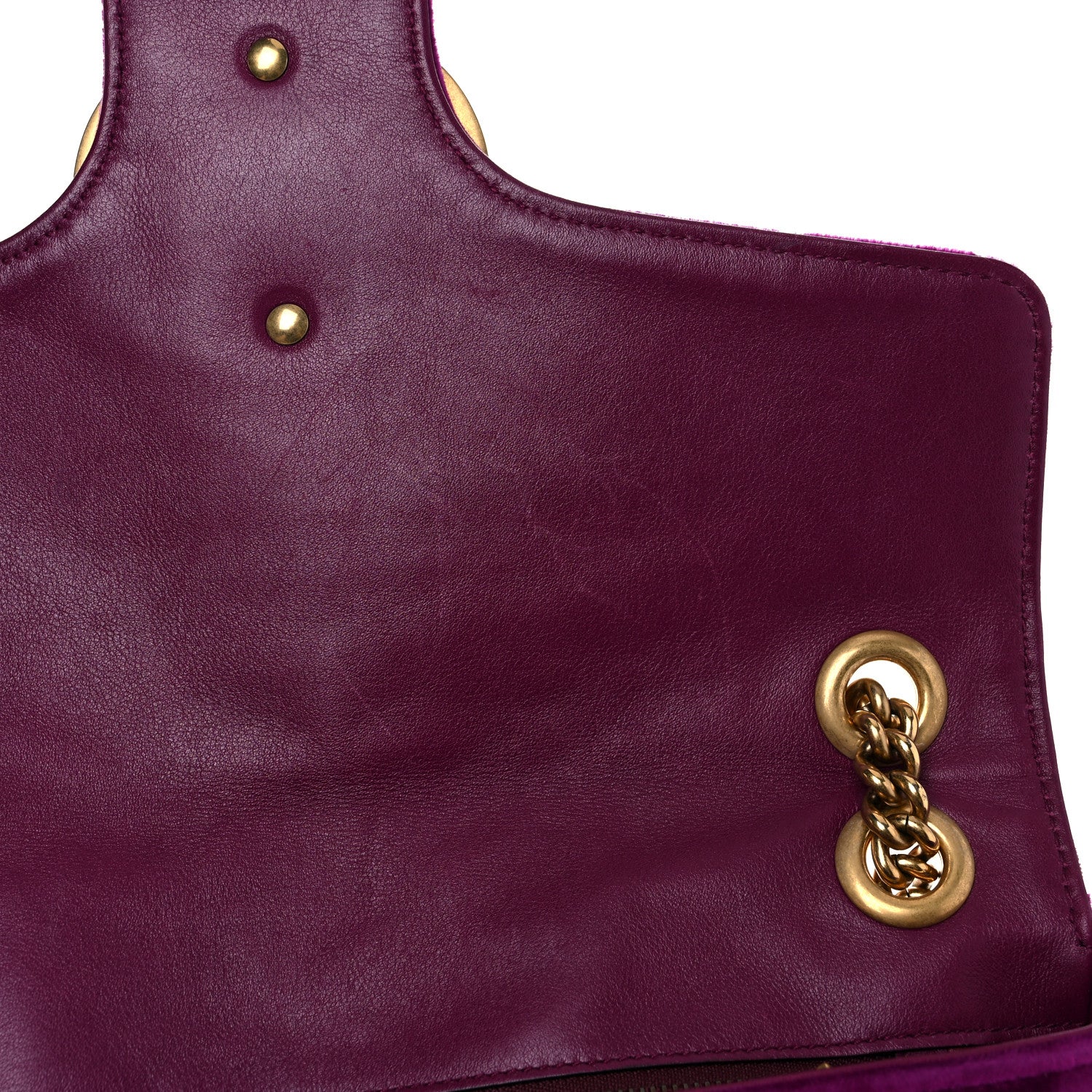 Gucci Velvet Matelasse Loved Embroidered Medium GG Marmont Shoulder Bag Fuchsia Violet Cyclamen 14 of 24