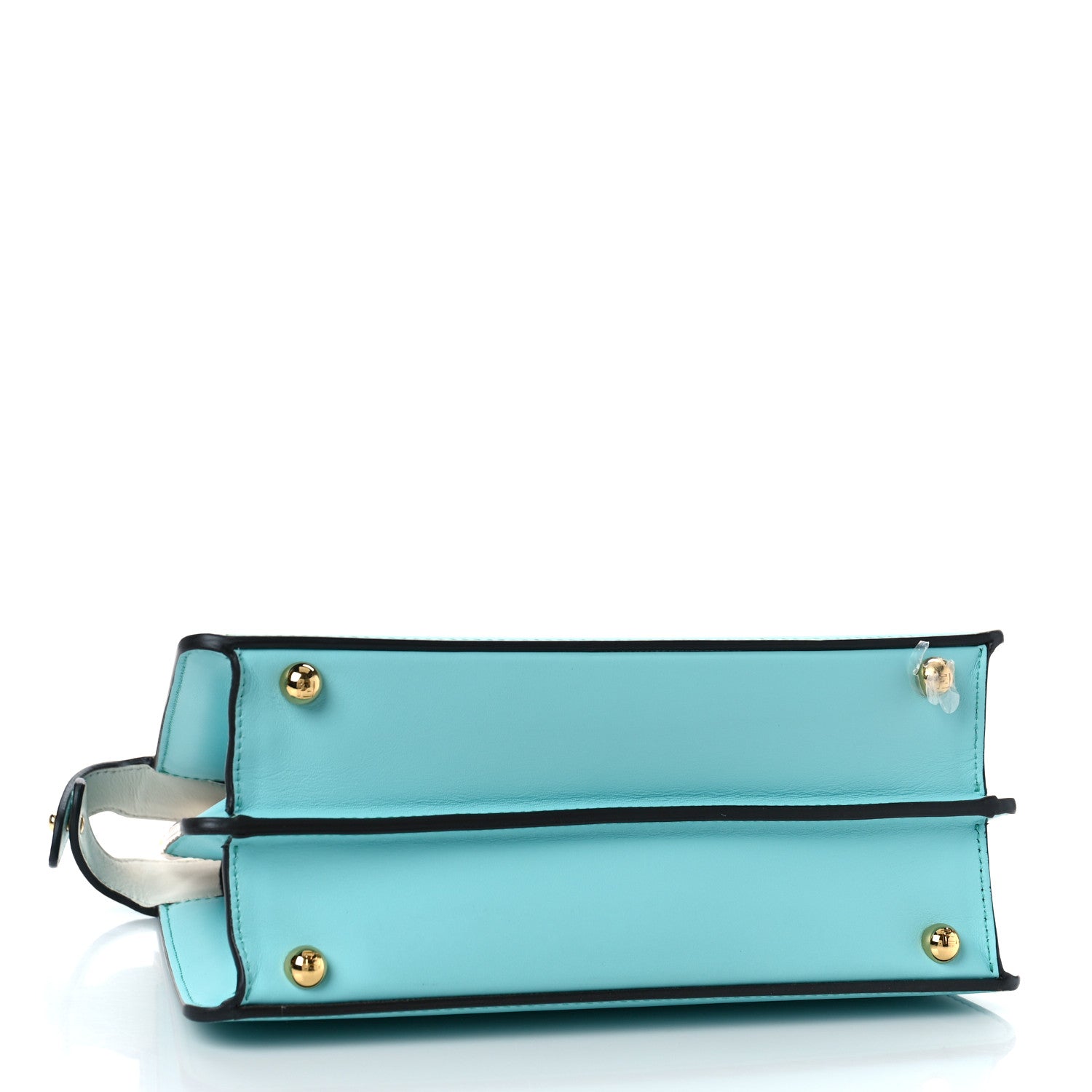 Fendi Vitello Seta Shiny Nappa Small Peekaboo I SEE U Satchel Real Tiffany White 4 of 9