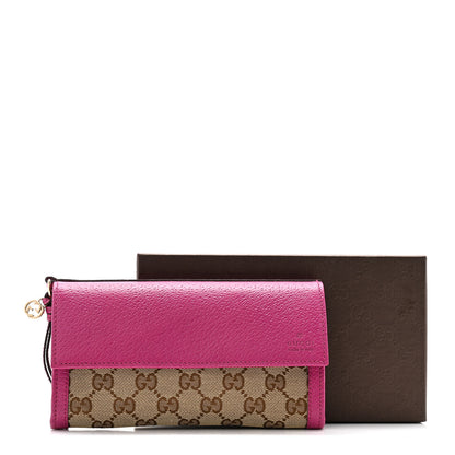 Gucci Calfskin GG Monogram Continental Wallet Beige Fuchsia 11 of 11