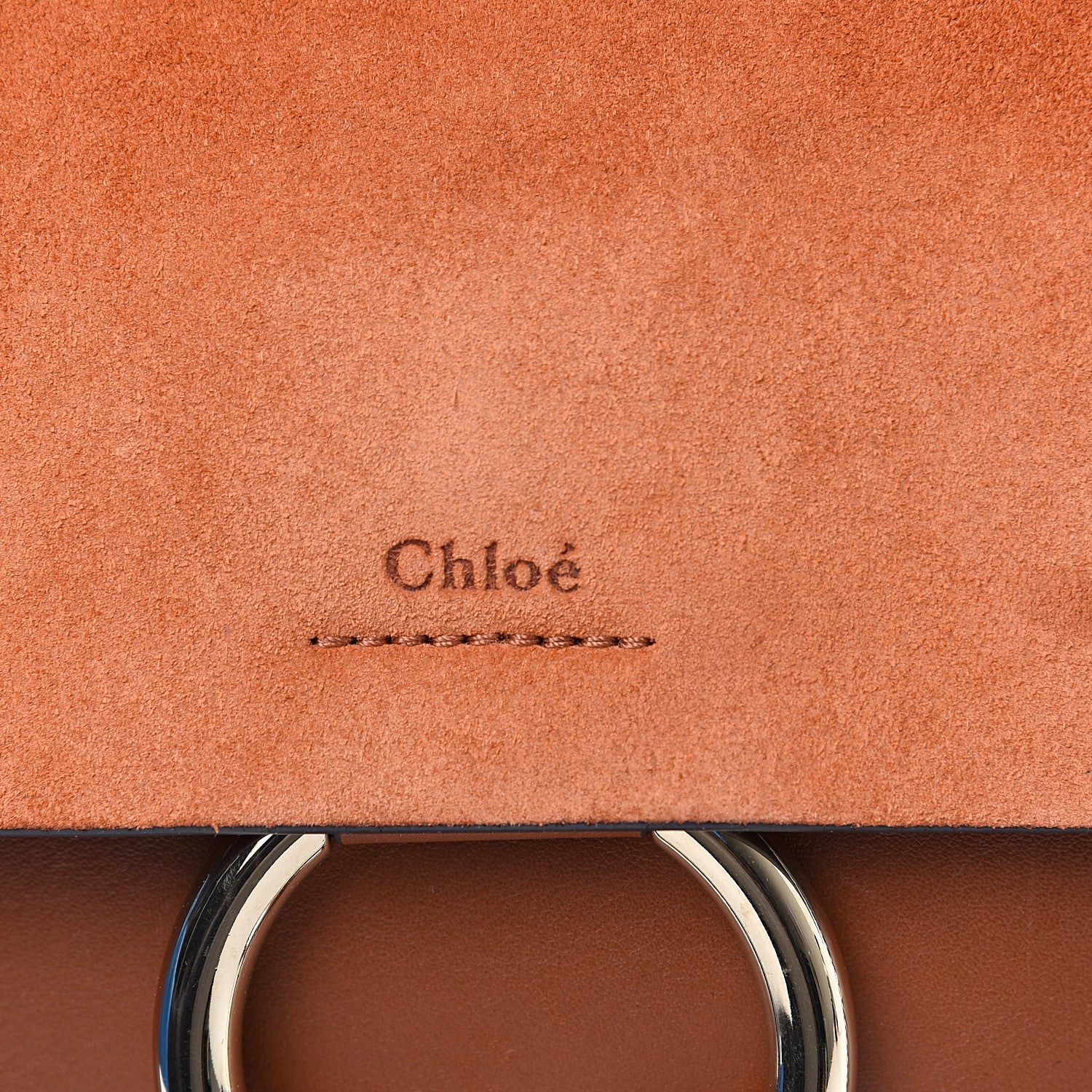 Chloe Suede Calfskin Medium Faye Shoulder Bag Tobacco 6 of 9
