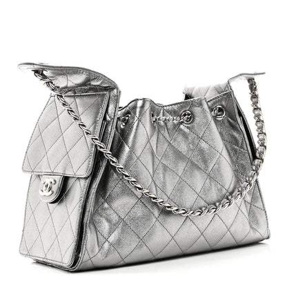 Chanel Metallic Caviar Quilted Small Chanel 25 Handbag Anthracite 3 of 10