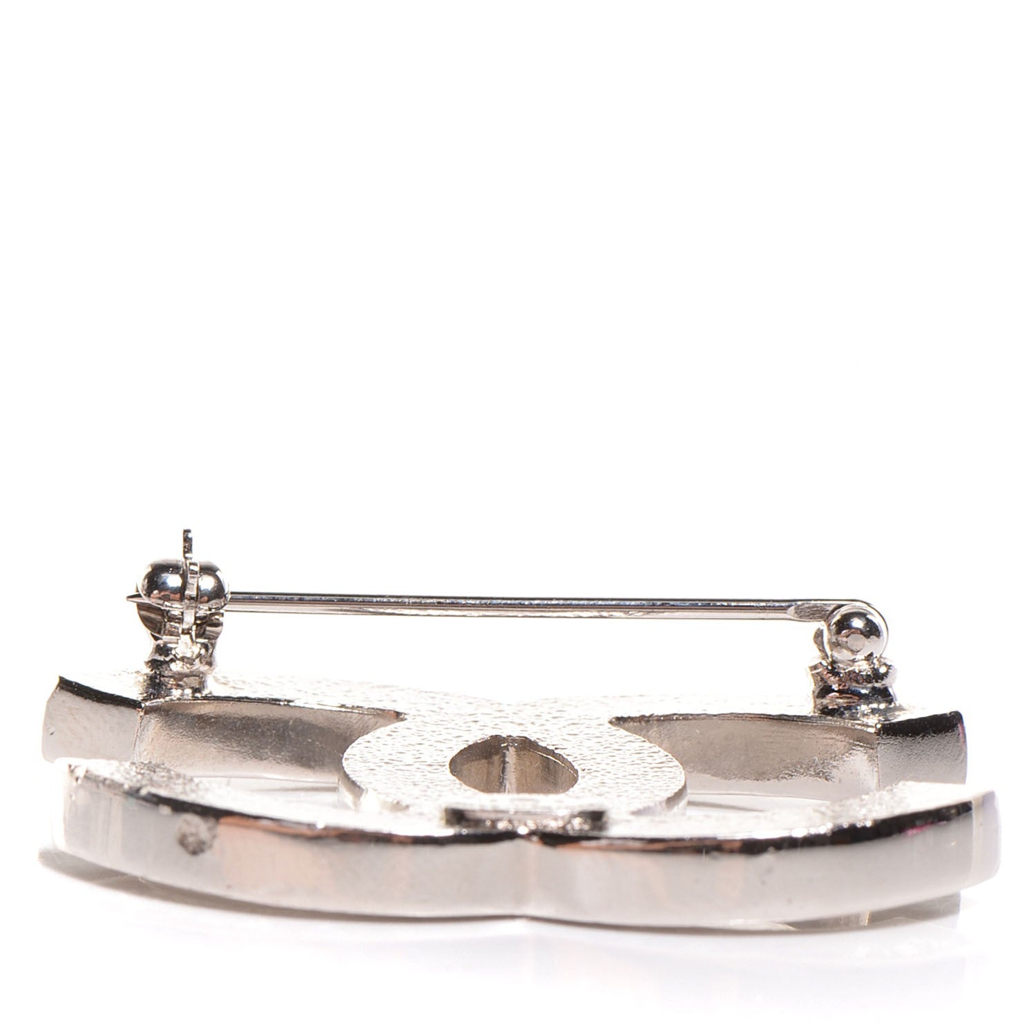 Chanel Crystal CC Brooch Silver 3 of 5