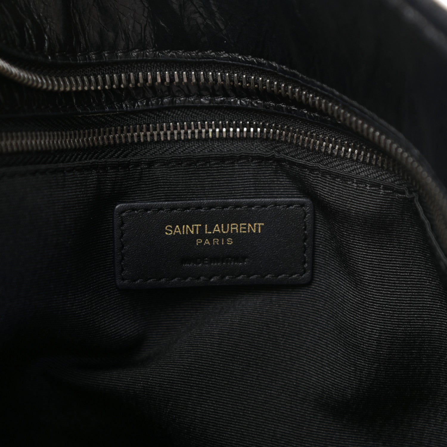 Saint Laurent Crinkled Calfskin Matelasse Monogram Large Niki Shopping Tote Bag Black 7 of 10