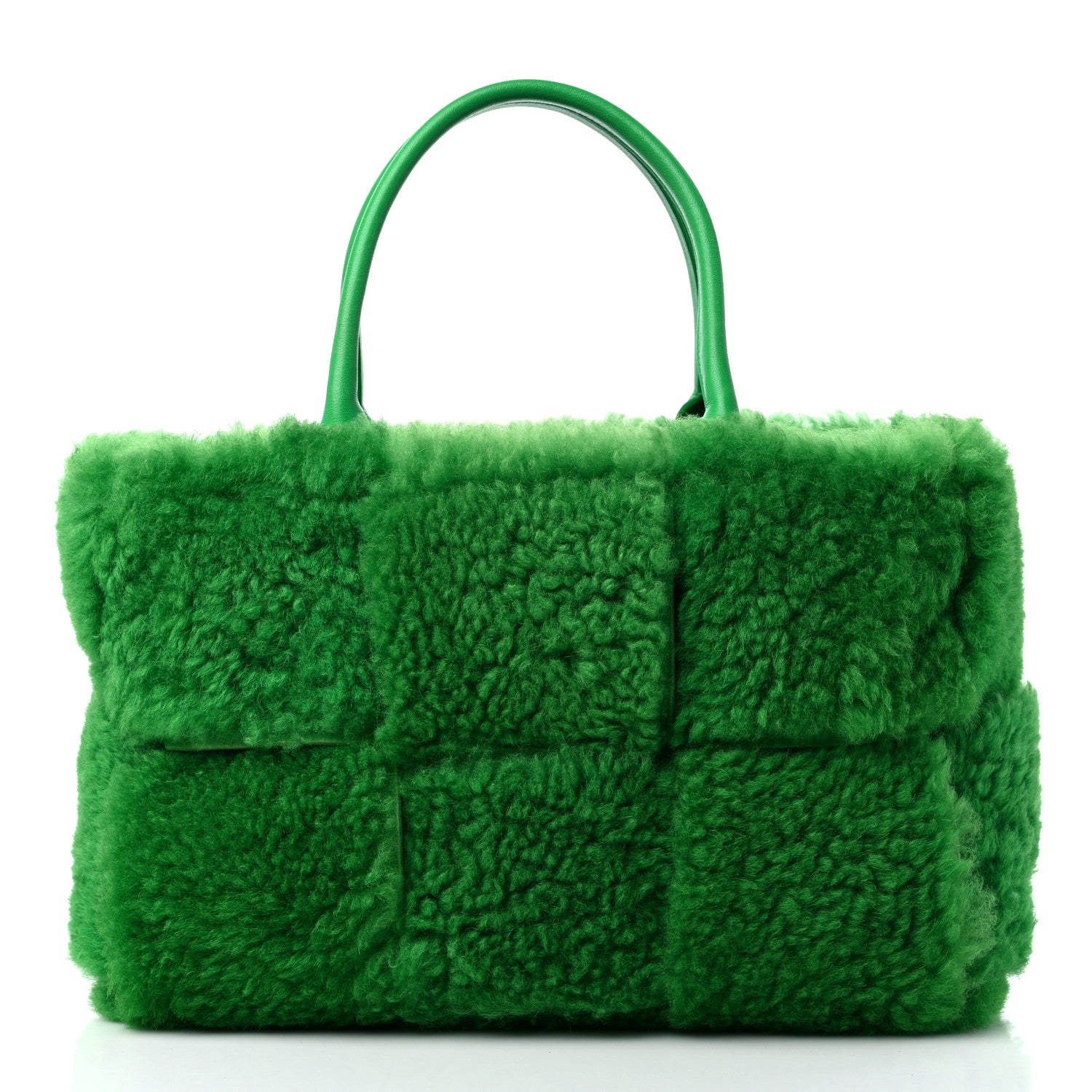 Bottega Veneta Shearling Small Intrecciato Arco Tote Parakeet 3 of 12