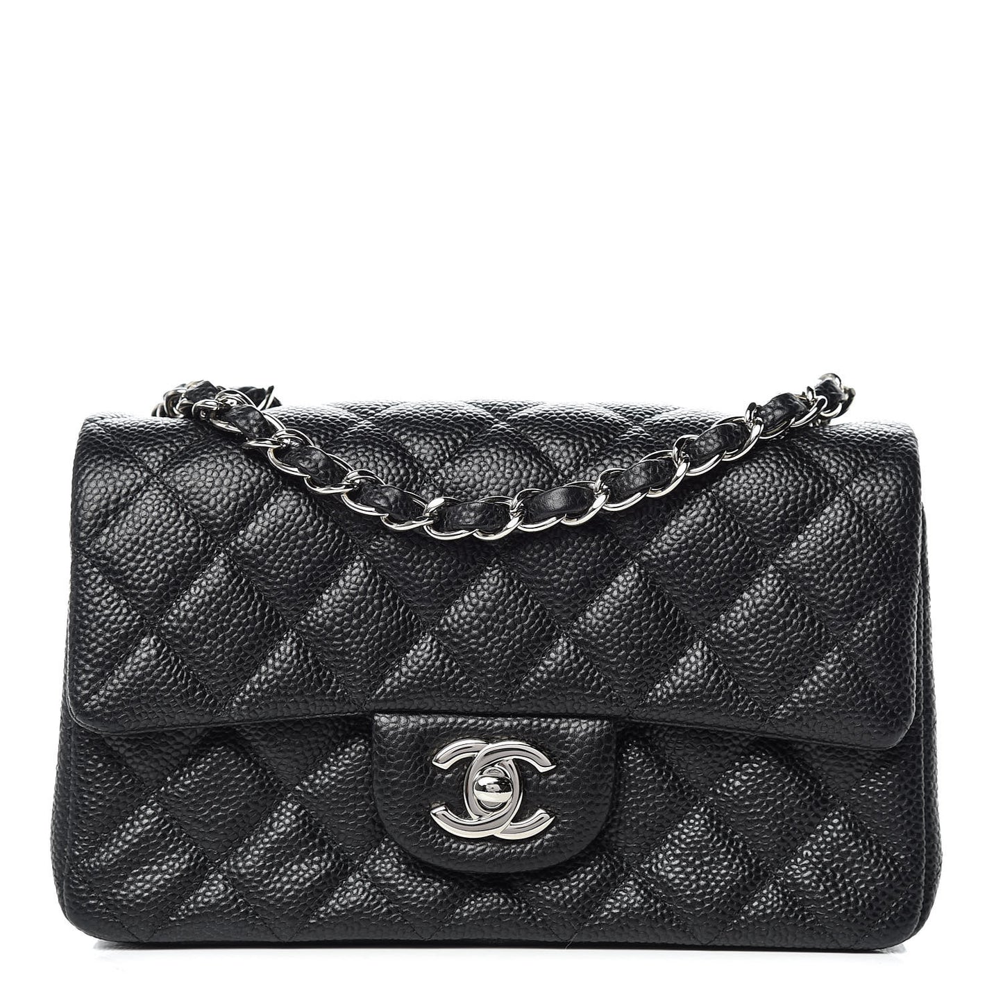 Caviar Quilted Mini Rectangular Flap Black