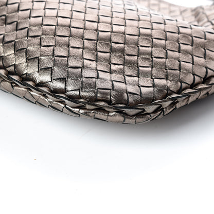 Bottega Veneta Metallic Grosgrain Intrecciato Medium Veneta Hobo Pewter 6 of 11
