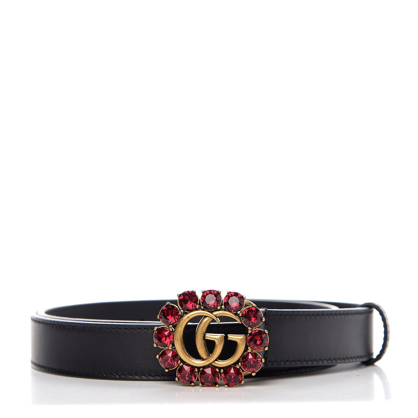Calfskin Crystal Double G 30mm Belt 80 32 Black